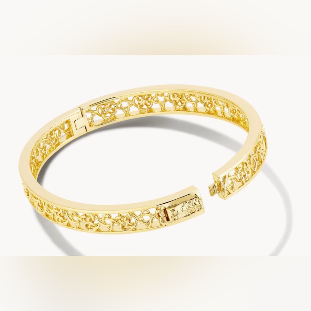 Kendra Scott Gold Kelly Bangle Bracelet - Picture 2 of 5